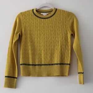 Bonpoint Mustard Yellow Cable Knit Sweater